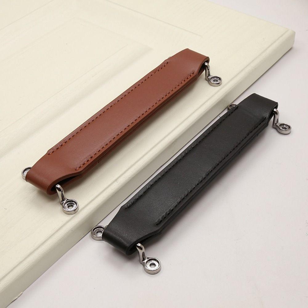Soft Stool Pull Handle PU Cabinet Pulls Classic Leather Handle Drawer