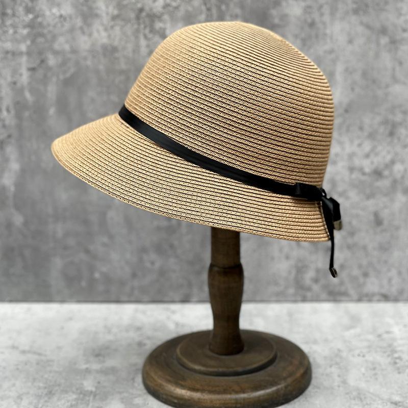 Соломенная шляпа с короткими полями Детская Весенне-летняя Складная Солнцезащитная шляпа Повседневная Шляпа-котелок Неровные поля