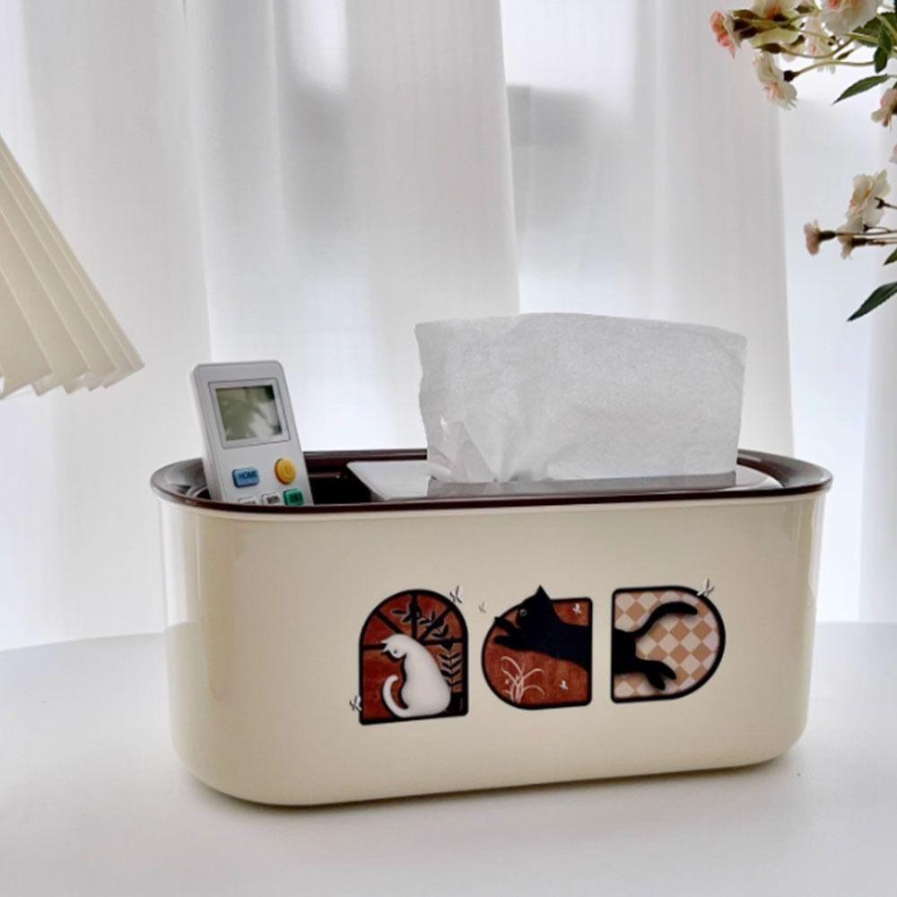 Rectangular Tissue Holder Plastic Paper Box Creative Tissue Storage Box Living Room