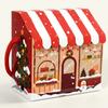 10PCS House Shape Christmas Package Box Cartoon Candy Packaging Boxes  Holiday Celebration