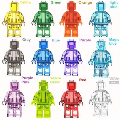 12 шт./набор минифигурок прозрачный цвет DIY фигурка кукла легко собрать строительный блок игрушка развивающие игрушки подарок для детей