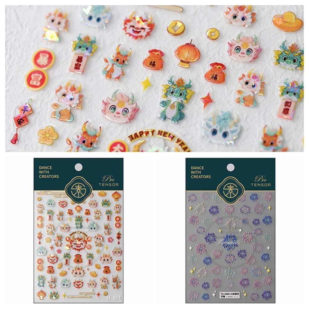 Nail Art Supplies Dragon Nail Stickers Manicure Ornaments Chinese Nail Decorations  Lady
