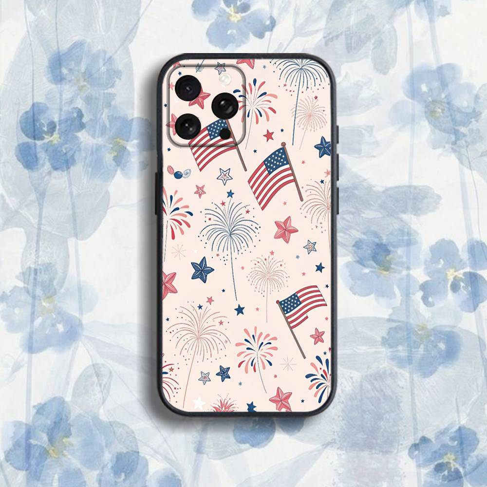 America U-USA F-Flag Phone Case For iPhone 17,16,15,14,13,12,Pro,Max,Plus,E,SE4,Air,Mini Black Soft Box