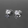 Stud Earrings Unisex Ear Piercing for Men Women 6mm Black Zircon Stylish Simplicity Silver Color Hip Hop Jewelry Gifts Wholesale
