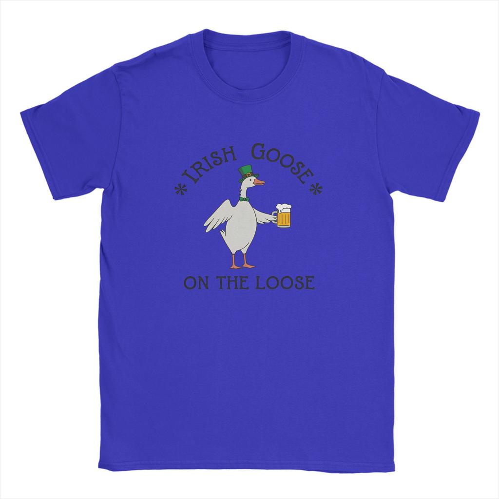 Lucky Goose on The Loose TShirt Summer St Patricks Day 100 Cotton T Shirts For Couple Tee Shirt Short Sleeves Vintage Tops