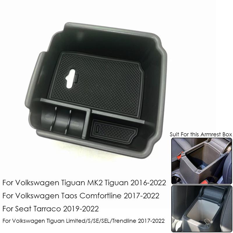 Для Volkswagen VW Tiguan Mk1 Mk2 Taos Seat Tarraco Автоаксессуары Подлокотник Ящик для хранения Лоток Контейнер Органайзер консоли Паллет