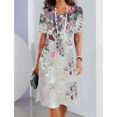 Элегантное платье с коротким рукавом, летняя женская одежда, платья с 3D-принтом, модное вечернее платье, ретро-осенний уличный свитер