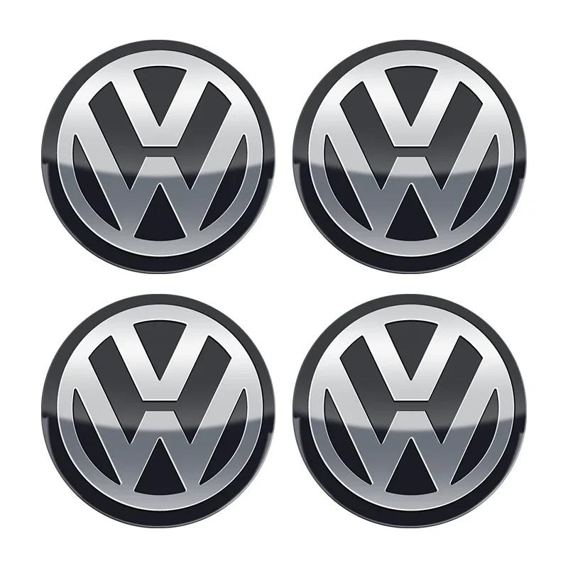 VW Car Accessories Wheel Center Cover Stickers Hub Cap Sticker Tire Valve For VW GTI Polo Passat Golf Tiguan Jetta T-ROC BeetleZF3
