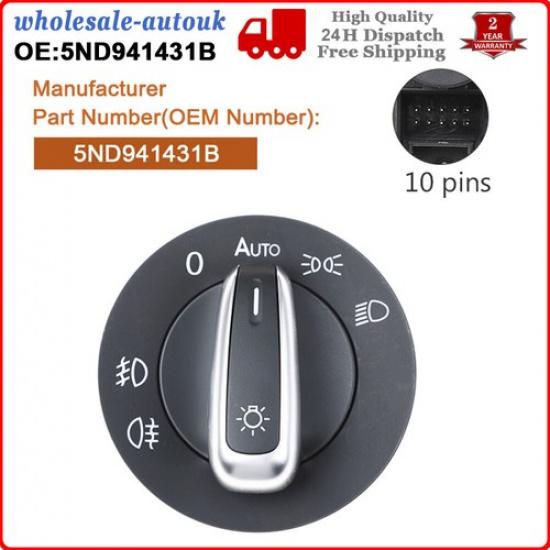 Headlight Switch Fog Light For VW Golf5 GTI MK6 Jetta Passat Alhambra 5ND941431B
