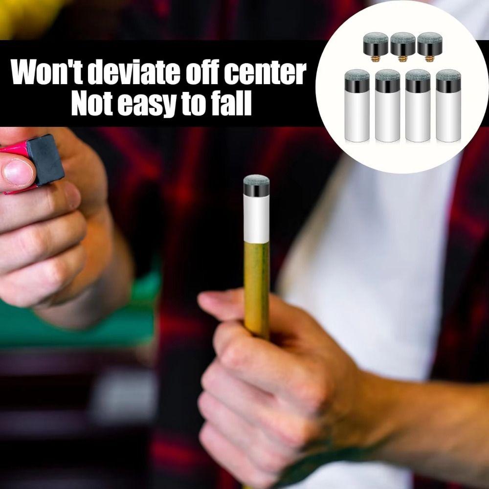 10 Sets Brass Screw Pool Cue Stick Tips 12mm/13mm Billiards Head Cover Snooker Supplies