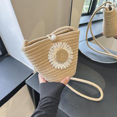 Сумка Boho из хлопчатобумажной нити, модная вязаная сумка через плечо, плетеная крючком сумка-корзина для женщин, повседневная летняя сумка на плечо MIT