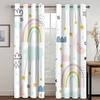3D печать Радуга милые животные дешевые мультфильм детские тонкие оконные шторы для девочек и мальчиков Декор для гостиной спальни 2 панели