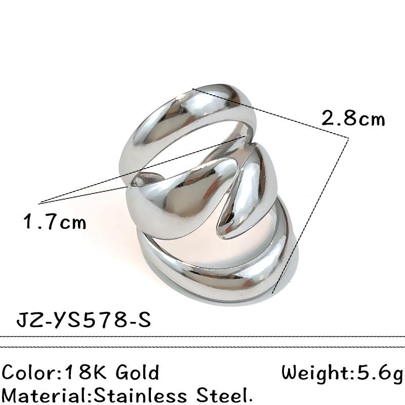 Stainless Steel Smooth Surface Design Rings for Women Men Classic Exaggerated Wide Chunky Opening Ring Party Jewelry Accessories