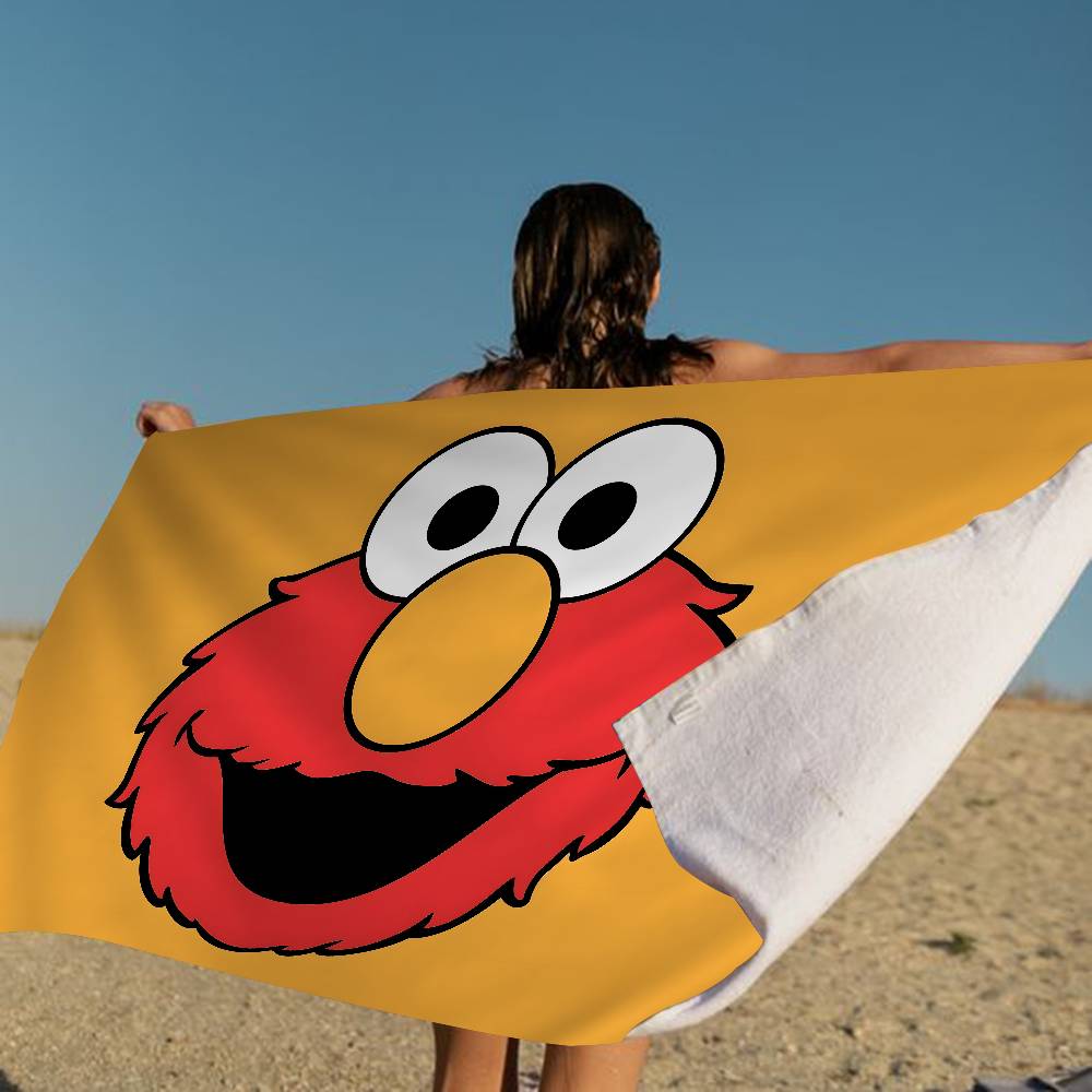 Sesame Street Cartoon Microfiber Blanket Quick Drying Beach Towels Oversized Printing Super Absorbent Pool Towel Blanket