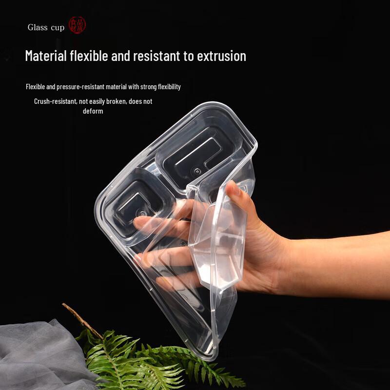 Hexinyue Rectangular 5-Compartment Takeaway Lunch Boxes (150 Sets)