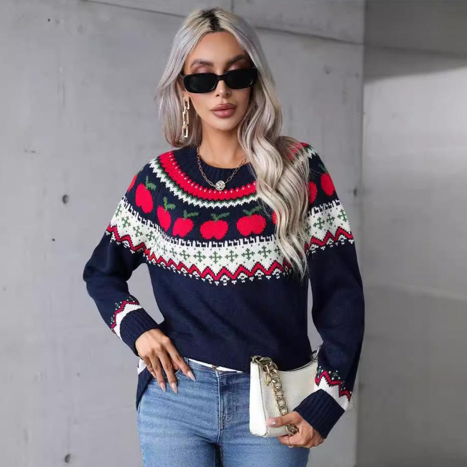 Зимний рождественский женский свитер с принтом рождественской елки, модный свитер