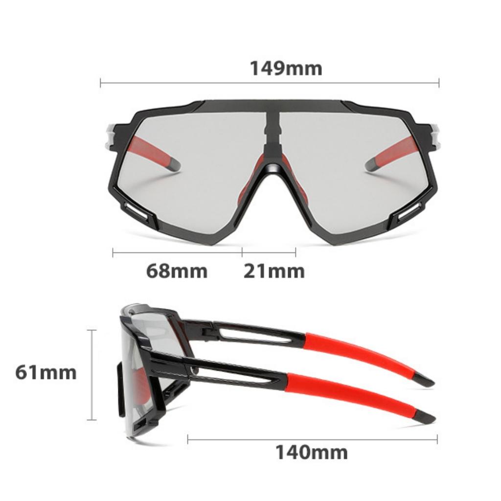 Пара новых солнцезащитных очков для велоспорта с изменяющим цвет стеклом, уличные объединенные солнцезащитные очки с большой оправой, трендовые очки с полной оправой, новые L