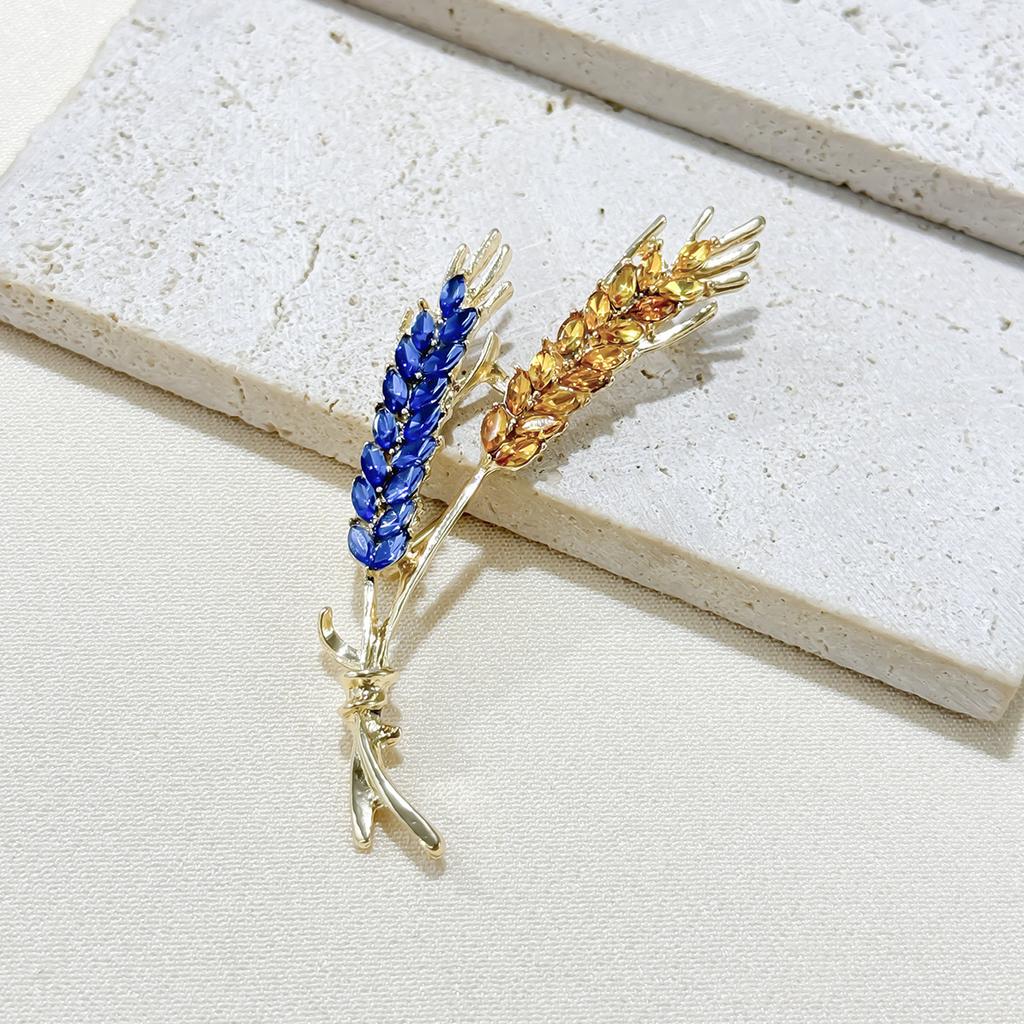 Изысканная брошь с кристаллами в виде колоса пшеницы, модный простой костюм, пальто, одежда, корсажная булавка с аксессуарами