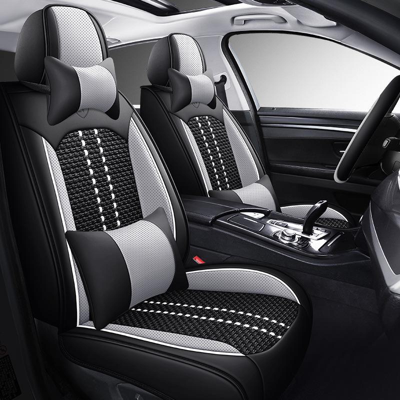 2023 Новая универсальная подушка для сиденья автомобиля из кожи наппа Ice Silk для всех сезонов