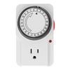 Механический таймер на розетку, 24-часовой цикл, 3 штыря, 2 режима, световой индикатор, электрический таймер для подключения