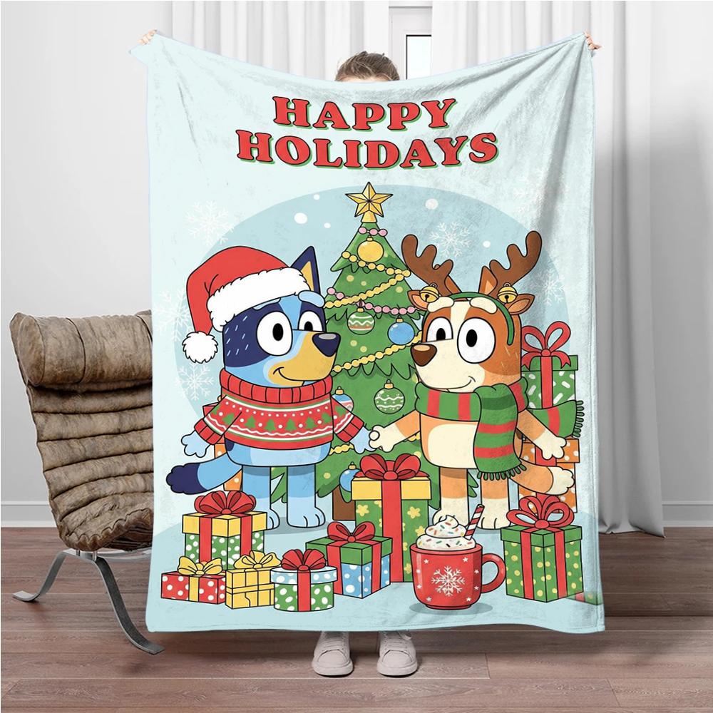 MINISO Disney-Bluey Мультяшный плед Пушистый фланелевый Детский и Взрослый Диванный плюшевый Покрывало-накидка Обедненный плед для дивана-кровати Подарок