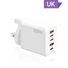 Многопортовое быстрое зарядное устройство 120 Вт, PD+USB, Type-C, EU/US/UK вилка, Совместимо с устройствами Apple.