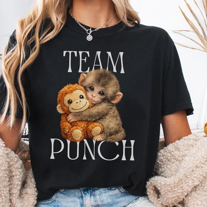 Baby Monkey Punch Shirt Cute Monkey Graphic Tee Team Punch TShirt Unisex T-Shirt