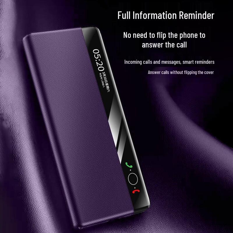 Кожаный чехол-книжка из натуральной кожи для складного телефона Huawei Mate X5/X3