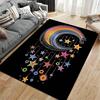 Colorful Moon and Starry Pattern Carpet with Black Background Suitable for use as an anti-slip for living room bedroom sofas