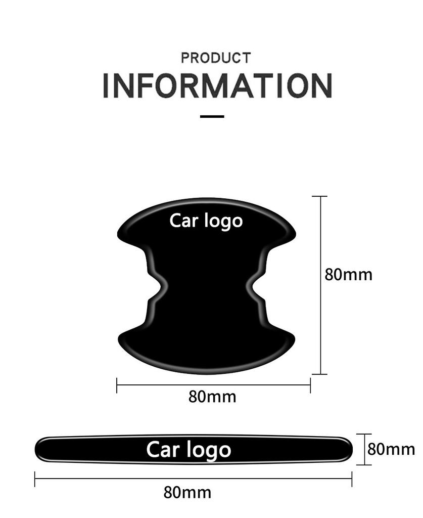 AAABU1 4/8Pcs Car Door Handle Protective Anti-scratch Stickers For Skoda Octavia KAMIQ KODIAQ SUPERB RAPID FABIA YETI