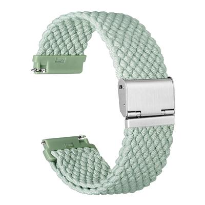 Ayadoo Плетеный нейлоновый ремешок для часов Quick Mint Green с серебряной пряжкой, Быстросъемный, 16 мм,