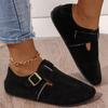 Fashion Autumn Women's Flat Cork Clogs Shoes Fashion Closed Toe Suede Platform Slippers for Women Outdoor Casual Slides Shoes Zapatos