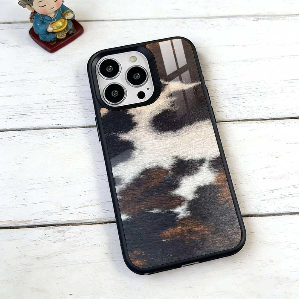 Коричневый Белый Чехол для Телефона с Коровами для iPhone17,16,15,14,13,12,11 Plus,Pro Магнитный с Беспроводной Зарядкой Magsafe