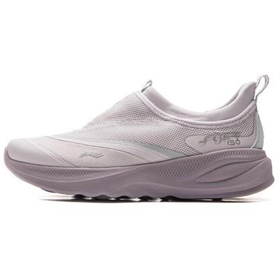 Li Ning Soft Go 2 Ретро Универсальная Мода Классическая Амортизация Нескользящие Износостойкие Низкие Повседневные Кроссовки Женские Фиолетовый Серый AGLV006-11