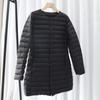 Новые легкие и тонкие пуховики средние и длинные женские легкие и тонкие белые утиные пуховые тонкие подкладки пальто большого размера