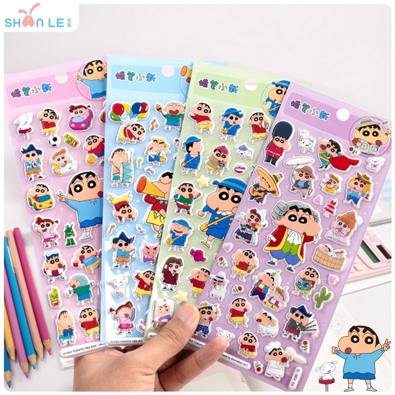 Cute Crayon Shin-chan Cartoon Stickers, 3D Waterproof Decals for Laptop, Water Bottle & Kids DIY Craft
