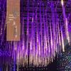 Светодиодные солнечные гирлянды «Метеоритный дождь» - Наружные декоративные цветные огни для ночного рынка и двора для Нового года и создания уличной атмосферы