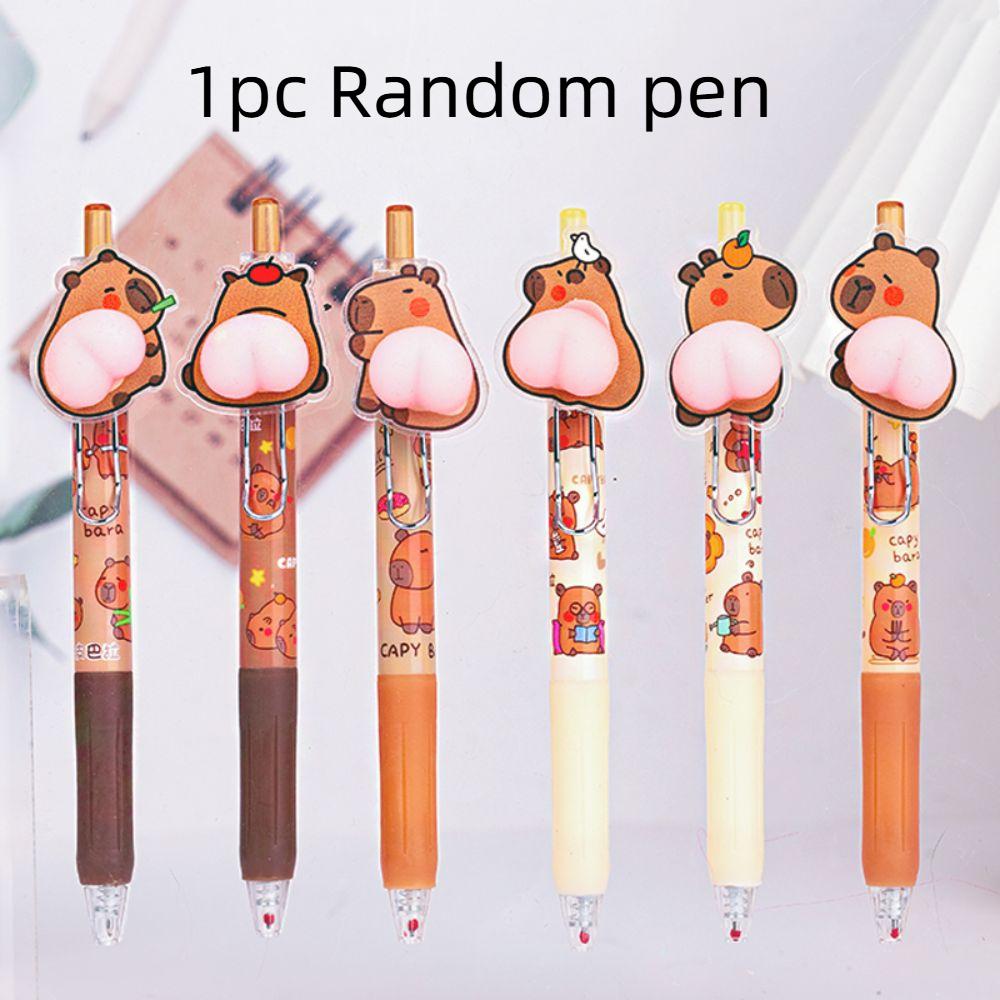 Ручки гелевые с изображением капибары, канцелярские принадлежности, гелевая ручка Capybara Press, счастливая капибара, нейтральная ручка, студенты
