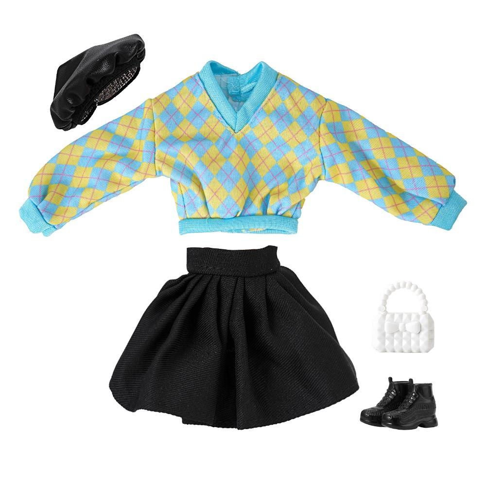 Plaid Sweater Doll Sweater Skirt Set Multicolor Mini College Suit Fashion Doll Clothes