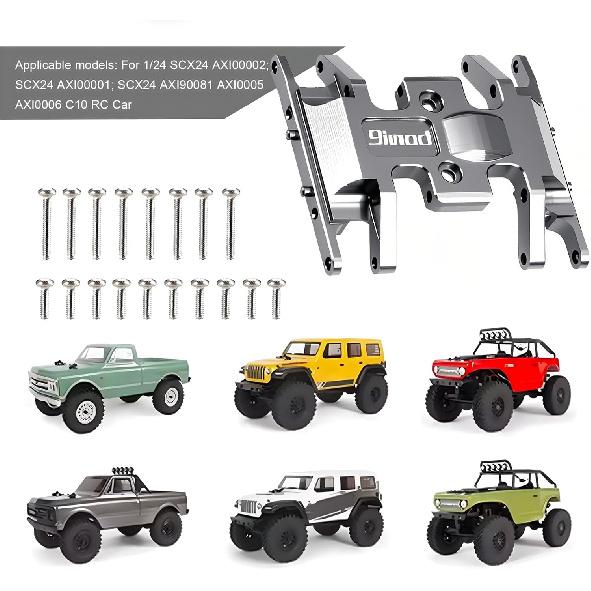 RC Skid Plate for SCX24 Bronco Gladiator Deadbolt C10 Upgrades Parts 1/24 RC Crawler, Aluminum Chassis Transmissions Center Gearbox Protective Plate