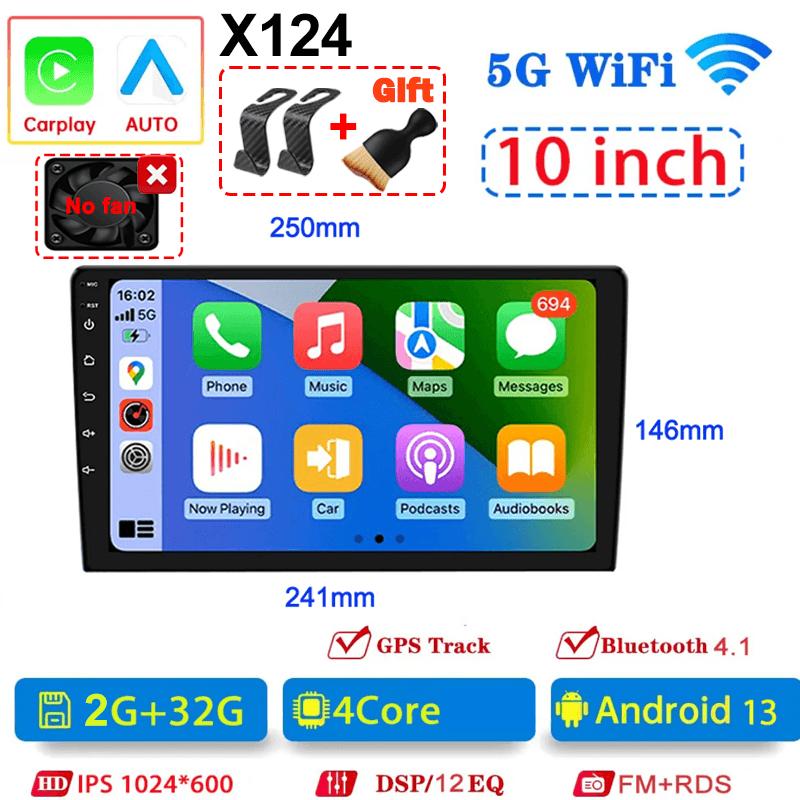 Универсальная 2Din автомагнитола Android 13 7"/9"/10" Авторадио Аудио 64G GPS BT беспроводной Carpaly Мультимедийный плеер Для Hyundai Nissan