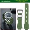 Для серии Casio GST-B400 Резиновый Водонепроницаемый Спортивный Ремешок Стальное Сердце Улучшенная Пряжка с Рисунком Стального Кольца Ремешок