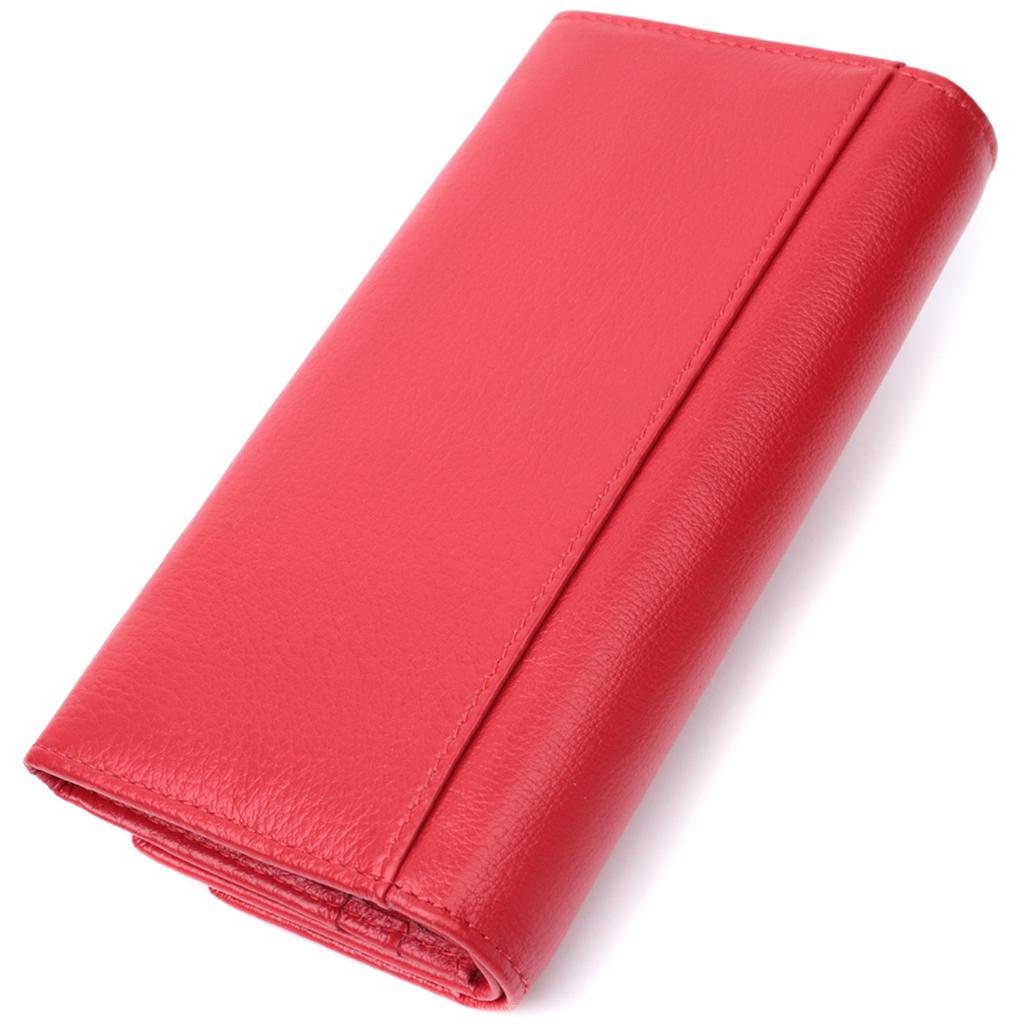 Roomy Women's Wallet with Two Flaps Made of Genuine Leather ST Leather 22695 Red