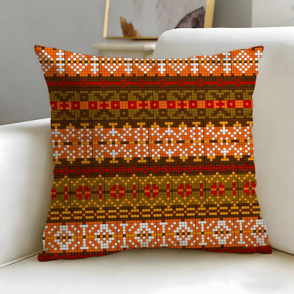 Наволочка с узором Fair Isle Мягкая Легко стирается Универсальная для Дивана Кровати Путешествий и Офиса