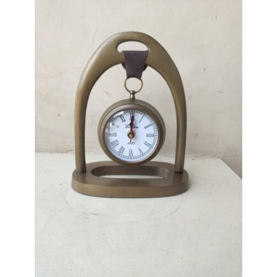 Antique Table Clock Handmade Brass Finish Hanging Home Deco Victorian Desk Clock