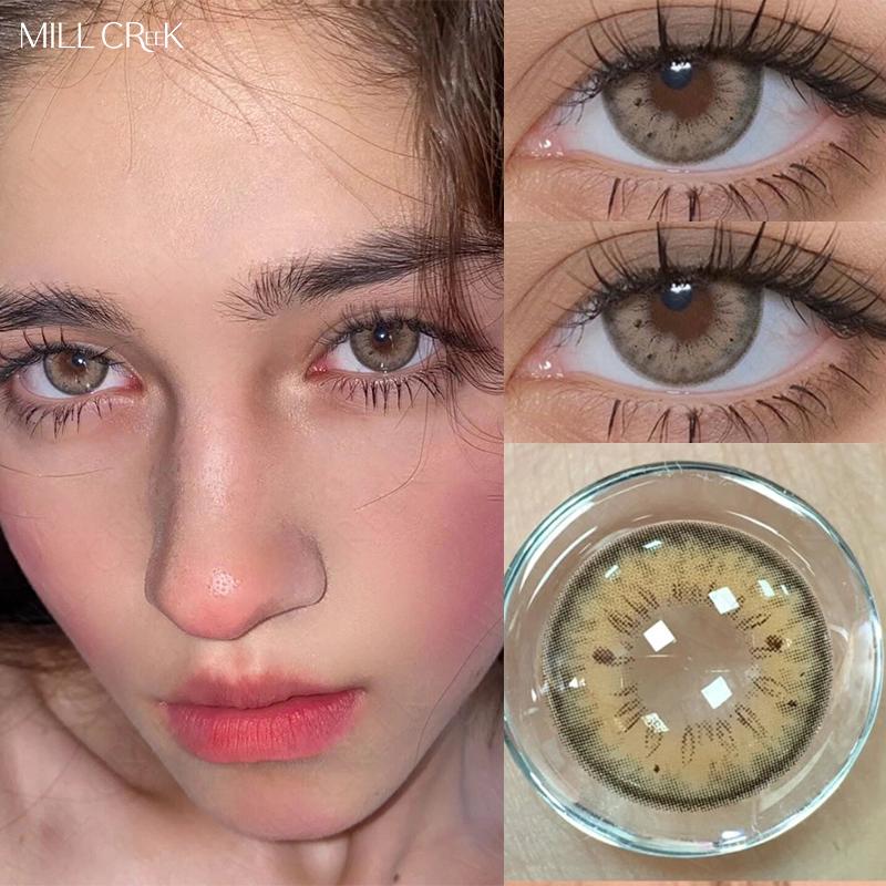 Mill Creek Iris Contact Lenses with Grade Hybrid Model 14.2mm Cool Color Contact Lenses 2 Pieces (1 Pair) 1 Year Use