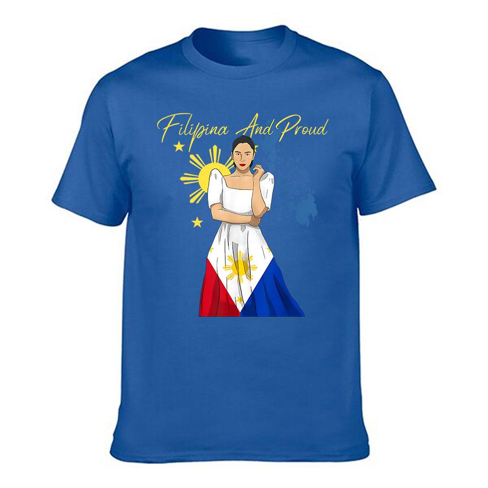 Filipina And Proud Philippines Flag Map Sun Stars Graphic Cotton Unisexs TShirt