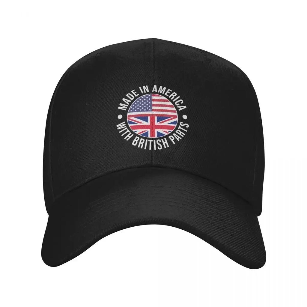 Made In America With British Parts Baseball Cap Military Cap Unisex Unisex hat Snap Back Hat Golf Unisex Womens