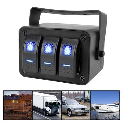 2/3 Gang Rocker Switch Panel 12-24V Rotation Case Водонепроницаемый Для Транспортных Средств Караван Грузовик Морской С Синим Светодиодным Индикатором