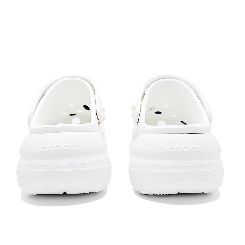 Crocs Crush Clog Party EVA Beach Holiday Relaxed and Comfortable Classic Versatile Fashion Trend Hole Shoes Unisex White